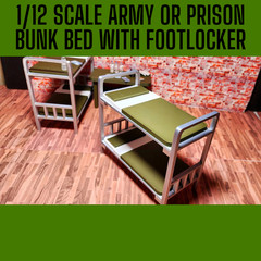 MILITARY or PRISON BUNK Bed With Free Footlocker. G.I. Joe Classified, Marvel