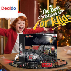 Train Set – Alloy Train Toys for Boys W/Glowing Carriage,Toy Train W/Smokes, Lig