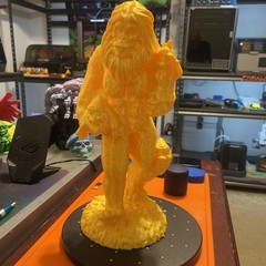 3D Printed Yellow Bigfoot Figurine