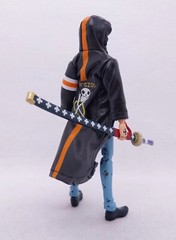 SU-LTC-LAW-BK: 1/12 Wired Black Hoodie Coat for SHF One Piece Trafalgar Law