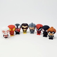 Marvel Spider-Man 3D Puzzle Palz : Complete Set of 8 New Puzzle Erasers