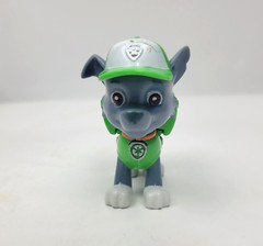 Paw Patrol Air Rescue Rocky Action Pup Figure Green Gray Spring Action Pack