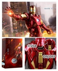 Marvel Avengers Iron Man Mark 7 MK7 Ironman Toy LED Light Action Figure Model