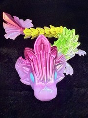 CrystaLynx Dragons 9” Rare Purple Green Yellow Pink Magenta