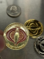 Painted Gi Joe Cobra Arah Custom Currency Bullion Coin Challenge Mirrored Gold