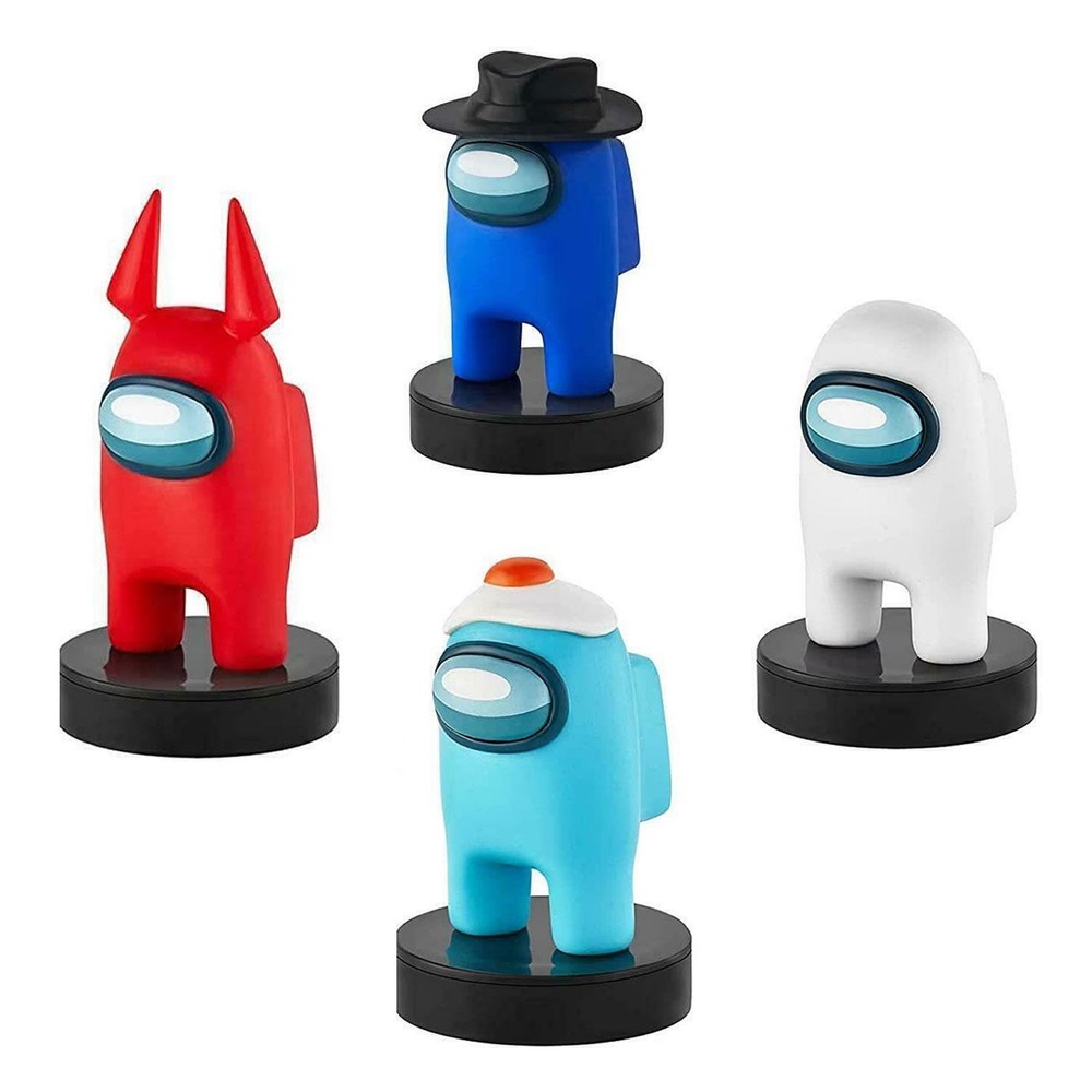 Among Us Crewmates Stamps 4pk Cyan White Blue Red Character Figure Set