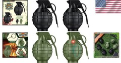 4 Pcs Realistic Toy Hand Grenades for Military Role Play – Educate & Entertain