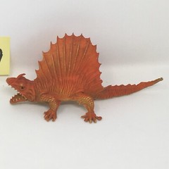 Vintage Plastic Rubber Toy 1970’s Chinasaur Hollow Yellow Orange Spinosaurus