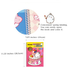 Authentic Molang piu piu Coloring Stickers Art Book 1+1 Bunny For Kid And Adult