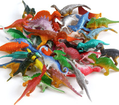 39 Piece Mini Dinosaur Figures, Assorted Vinyl Plastic Dinosaur Toys for Easter