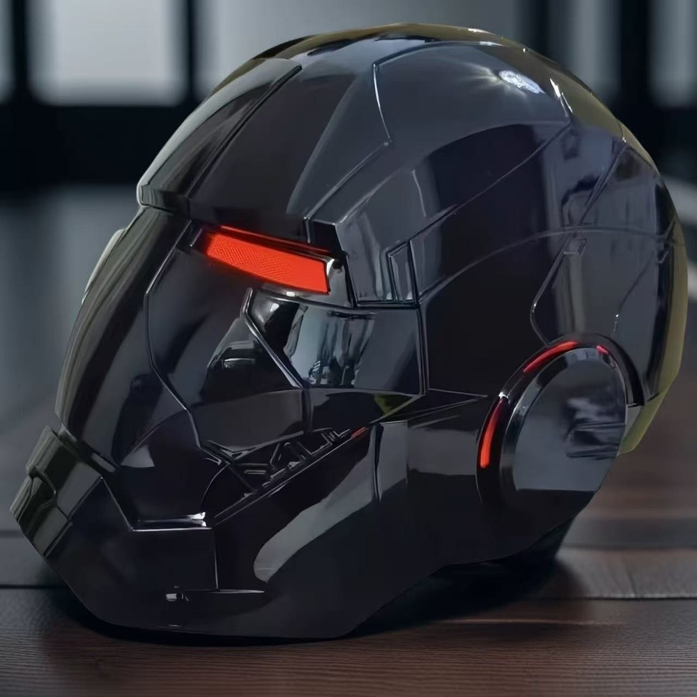 AUTOKING Iron Man MK5 1:1 Helmet Black Mask Cosplay Full Wearable Voice-control