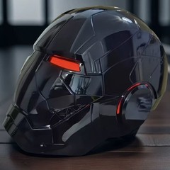 AUTOKING Iron Man MK5 1:1 Helmet Black Mask Cosplay Full Wearable Voice-control