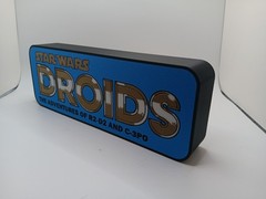 Retro Droids star wars logo lightbox sign for vintage DROIDS Star Wars display
