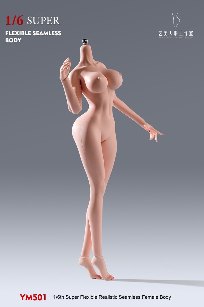 YM 1/6 Large Bust Super Flexible Girl Body W/Details For 12″ Female Figure Doll