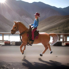Girl At A Western Barrel Race Horse In Motion Saddle Plastic Toy Farm Animal