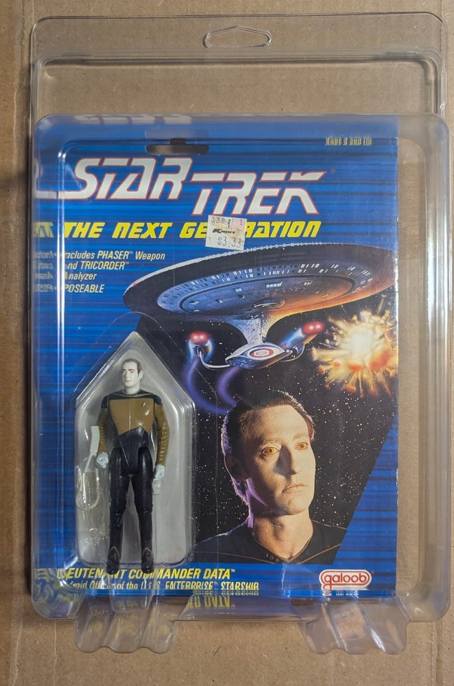 RARE BLUE FACE VARIANT Galoob Star Trek TNG LT COMMANDER DATA 1988