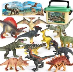 Jumbo Dinosaur Toy Set, 12pcs Realistic Dinosaurs Toys for Kids Large Dinosaur