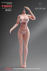 YM507 1/6 Female Body Muscle Flexible Seamless Silicone Large Breast 12″ Figure