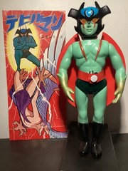 RARE VINTAGE DEVILMAN 11″ 1970s SOFUBI w/MASK & Card Zollmen Bullmark Popy Nagai