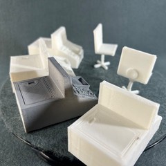 Sci Fi Control Room Computer Desk Chair Action Figure Accessory Lot