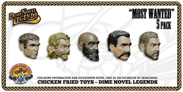 Dime Novel Legends 1:18 scale (4″) Most Wanted heads five-pack