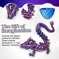 24PC 3D Printed Dragon Easter Eggs Stress Relief Fidget Toy Unique Gift