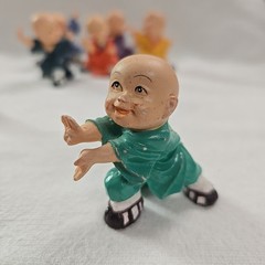 Vintage Chinese Kung Fu Martial Arts Plastic Fight Pose Figure Figurine LOT of 6