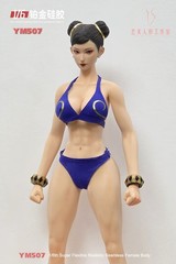 YM507 1/6 Female Body Muscle Flexible Seamless Silicone Large Breast 12″ Figure