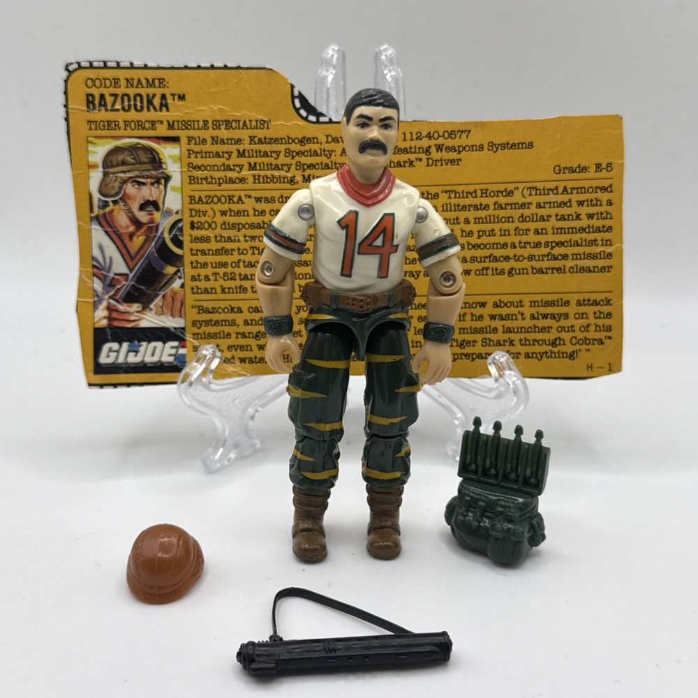 1988 GI JOE TIGER FORCE BAZOOKA v2 100% COMPLETE WITH FILE CARD
