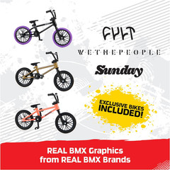 BMX Finger Bike Collectible Customizable Mini Bicycle Toy 3 Pack Ages 6+
