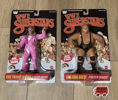 WWE Mattel LJN Jesse Ventura & King Kong Bundy Black Card WWF Figures