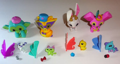 4 Loose Animal Jam Koala Raccoon Monkey Bunny Figs w/ Pets & 3 Accessories Each