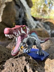 Chibi Spinosaurus, 3d printed figure painted, Jurassic Park 3