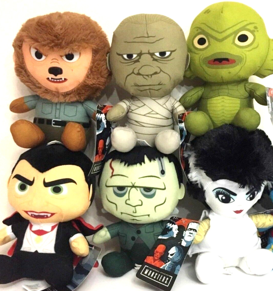 Set Of 6 Universal Monsters Plush Toys. Approx. 6 inches each. NWT . Rare