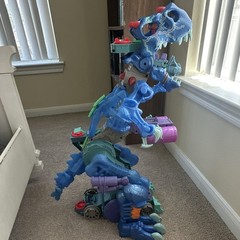 Fisher-Price 30″ Imaginext Ultra T-Rex Blue Ice Dino 2015 Mattel Light/Sound