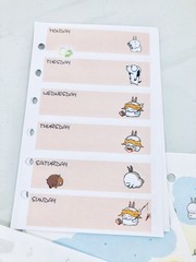 Mashi Maro Memo Diary refill. 30 sheets. 6 ring binder. Made in Korea. 2001