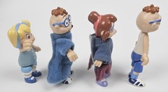 Lot Of 4 Alvin & Chipmunks – 2 Simon & 2 Chipettes Jeanette Eleanor 80’s Jointed