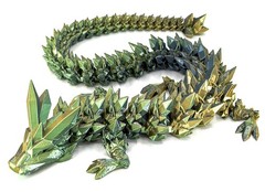 Large 24″ Articulated Rainbow Dragon Figure – Multi-Color 3D Printed Plastic, In