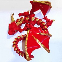 3D Printed Crystal Dragon Flexible Articulated Dragon Fidget Toys Desktop Decor