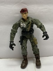2003 Lanard The Corps Green Camo RED BERETS Army Man Action Figure 4.25″ L1
