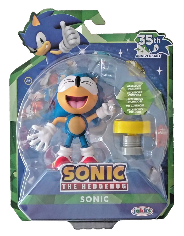 Jakks Sonic The Hedgehog 35th Anniversary SONIC w Trap Spring 4″ Figure NEW 2026