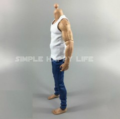1/6 Man clothes custom wolverine White Base Tank Top with Jeans for hot toys USA