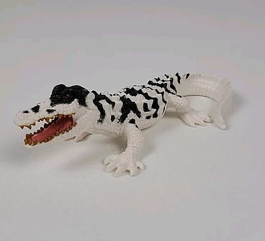 Chap Mei Black & White Crocodile, Alligator Gator Animal Figure 6.5” Long Figure
