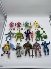 Vintage Power Rangers Figure Lot Flip Head Pink Red Green Yellow Peckster Zedd