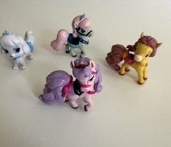 Disney Princess Palace Pets 3 Ponies and Assorted Lot Of 6 Cake Toppers