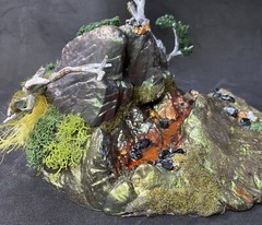 Lava Light Up Action Figure Base Custom Designed 7″x 10″ Diorama Tabletop Gaming