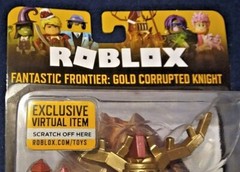 NIB ROBLOX Fantastic Frontier: Gold Corrupted Knight Mini Virtual Item Code