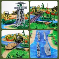 Army Men Military Toys for Boys Age 3-12 124 Pcs Plastic Playset with Soldiers