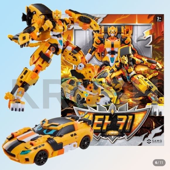Metal Cardbot W Tachy Yellow Cheetah Transforming Robot Action Figure Season 3