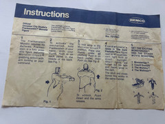 1980 Remco Dracula Card Back Only & Instructions for Frankenstein & Superman